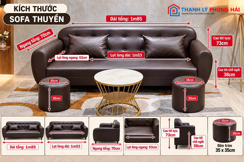 Thanh Lý Sofa Thuyền Bọc Da Nâu Mới 99% sofa-thuyen-da-1 Thanh Lý Sofa Thuyền Bọc Da Nâu Mới 99%