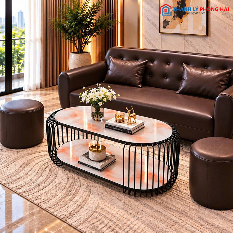 Thanh Lý Sofa Thuyền Bọc Da Nâu Mới 99% sofa-thuyen-da-2 Thanh Lý Sofa Thuyền Bọc Da Nâu Mới 99%