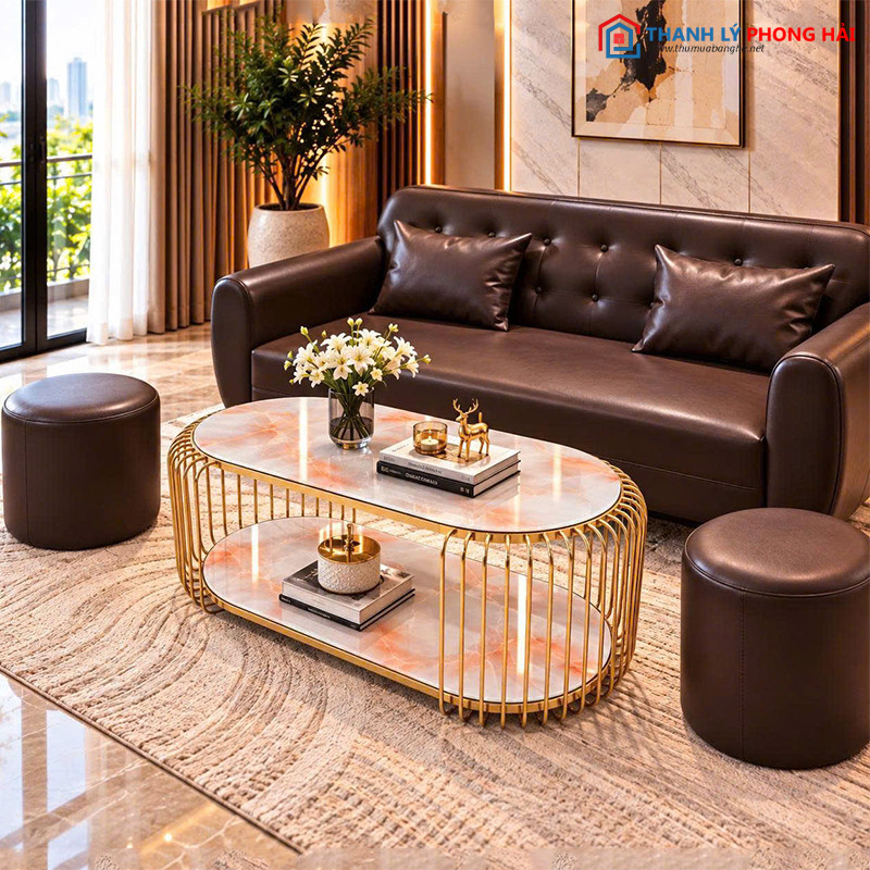 Thanh Lý Sofa Thuyền Bọc Da Nâu Mới 99% sofa-thuyen-da-4 Thanh Lý Sofa Thuyền Bọc Da Nâu Mới 99%