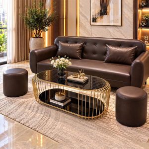 Thanh Lý Sofa Thuyền Bọc Da Nâu Mới 99% 2 Thanh Lý Sofa Thuyền Bọc Da Nâu Mới 99% 7